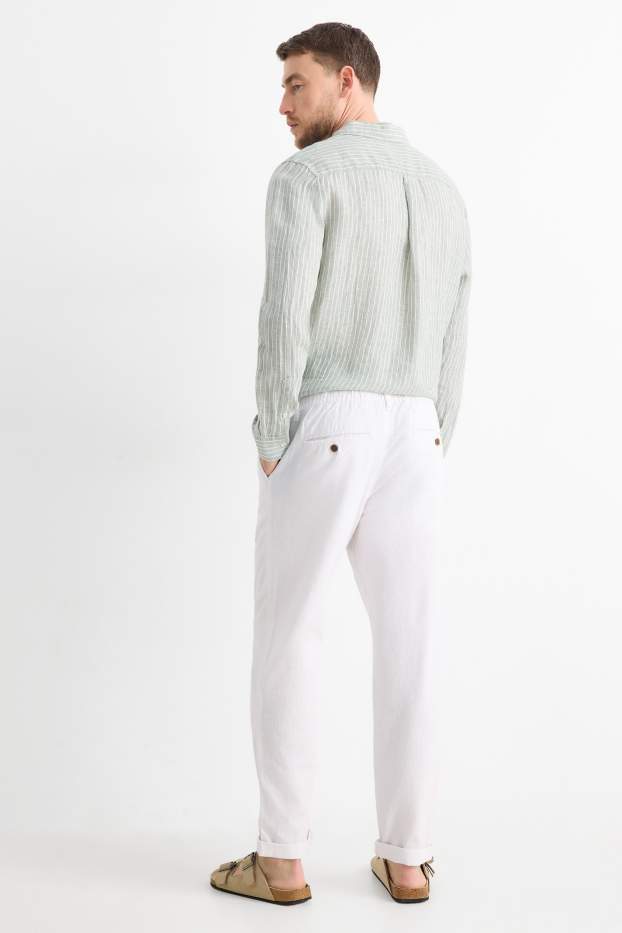 Herren - Chino - Tapered Fit - Leinen-Mix - weiss