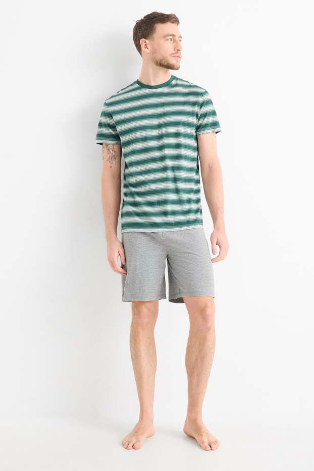 Hommes - Pyjashort - gris / vert