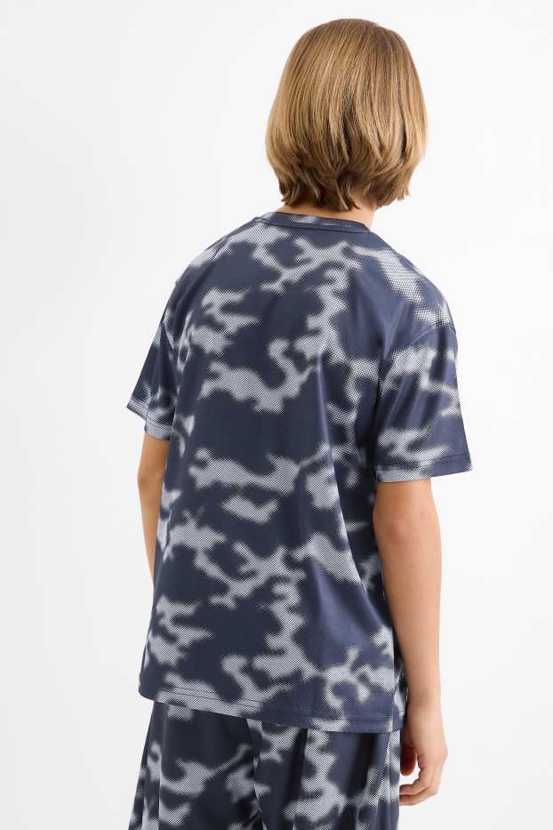 Kinderen: jongens - Sportshirt - met patroon - donkergrijs