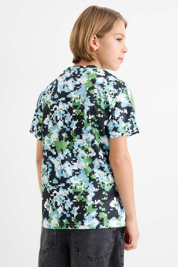 Kinder Buben - Minecraft - Kurzarmshirt - gemustert - bunt