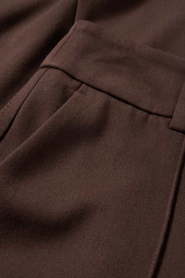 Damen - Stoffhose - Mid Waist - Flared - dunkelbraun