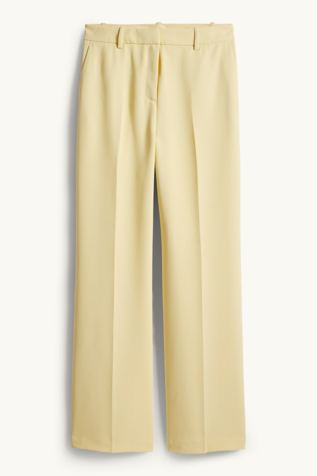 Mujer - Pantalón de oficina - mid waist - wide leg - amarillo claro