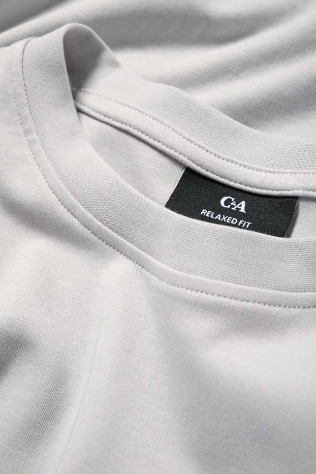 Heren - T-shirt - relaxed fit - lichtgrijs