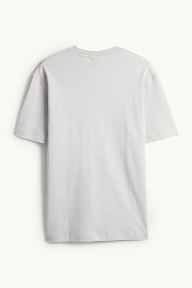 Heren - T-shirt - relaxed fit - lichtgrijs