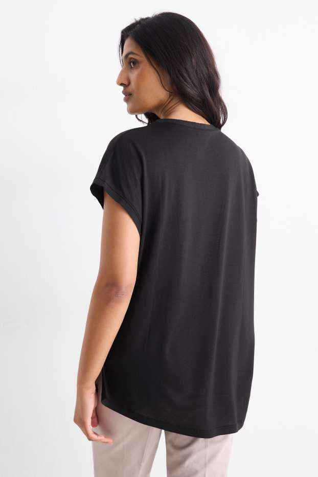 Femmes - T-shirt - regular fit - noir