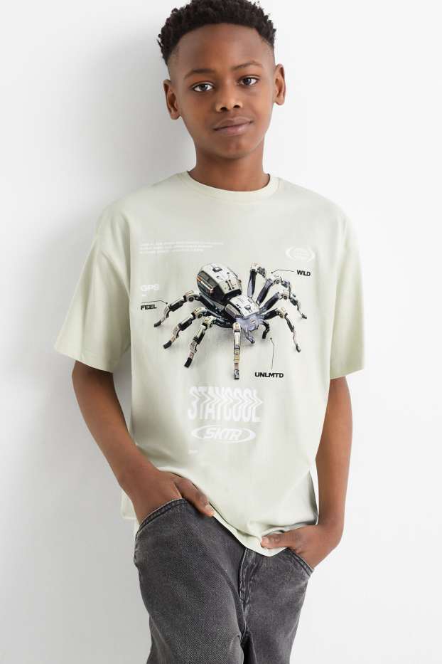 Kinderen: jongens - Spin - T-shirt - mintgroen