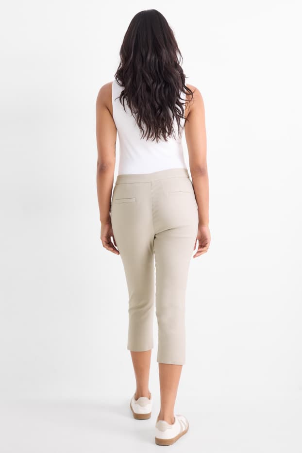 Damen - Caprihose - Mid Waist - Slim Fit - beige