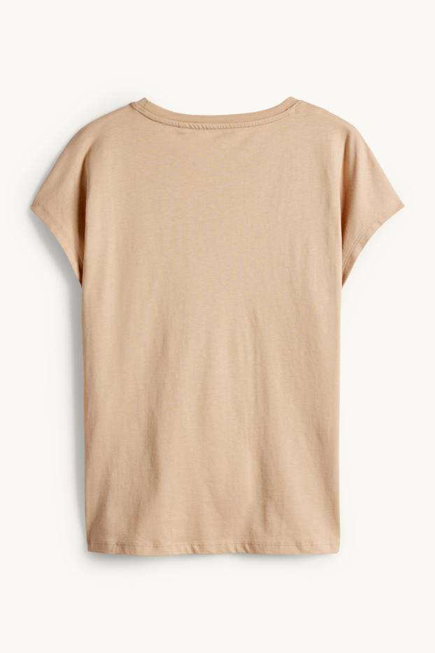 Donna - T-shirt - regular fit - a fiori - bianco / beige