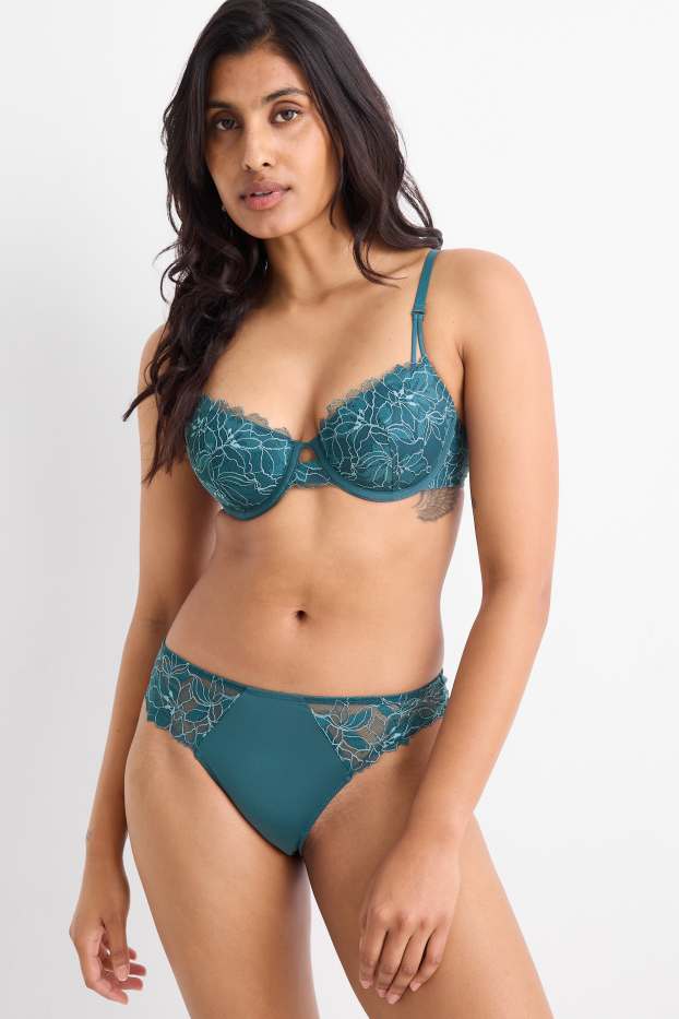 Femmes - Soutien-gorge avec armatures - DEMI - ampliforme - vert