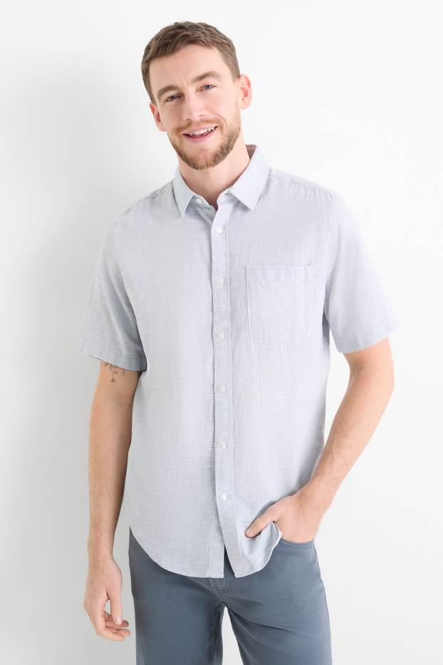 Men - Shirt - regular fit - kent collar - light blue