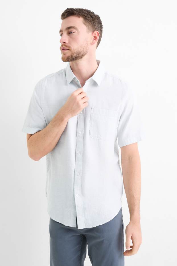 Men - Shirt - regular fit - kent collar - mint green