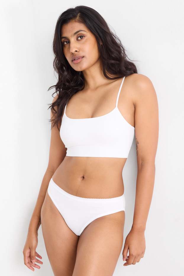 Women - Crop top - seamless - white