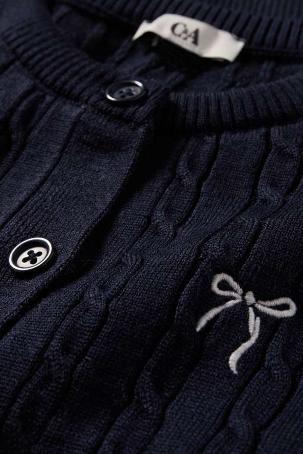 Damen - Strickjacke - Zopfmuster - dunkelblau