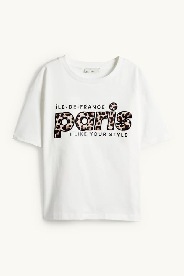 Bambine - Parigi - t-shirt - bianco