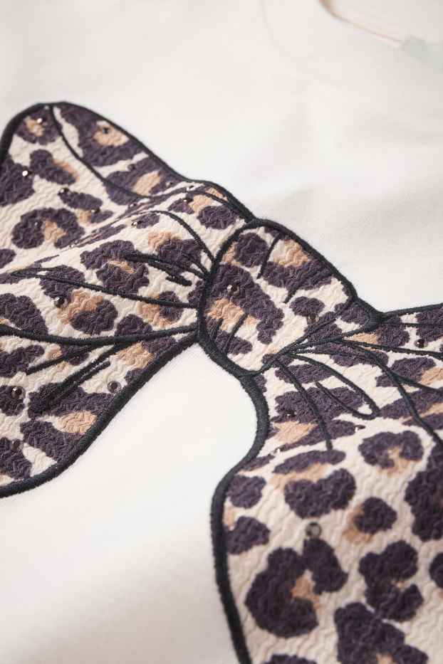 Bambine - Fiocco - maglia a maniche corte - bianco crema