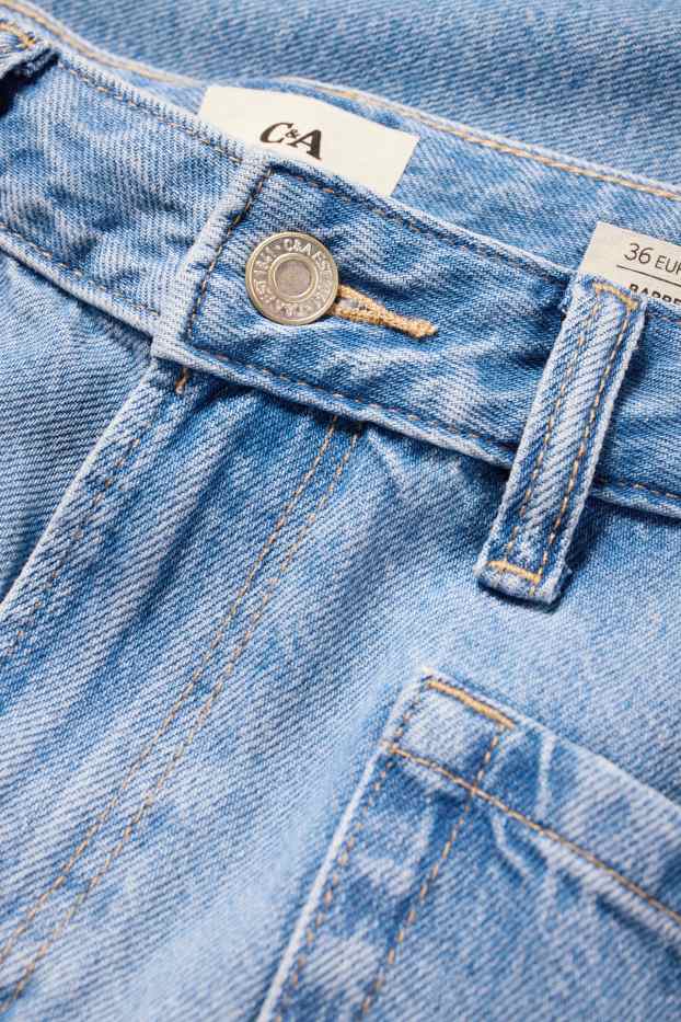 Damen - Barrel Jeans - High Waist - hellblau