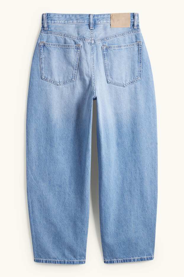 Damen - Barrel Jeans - High Waist - hellblau