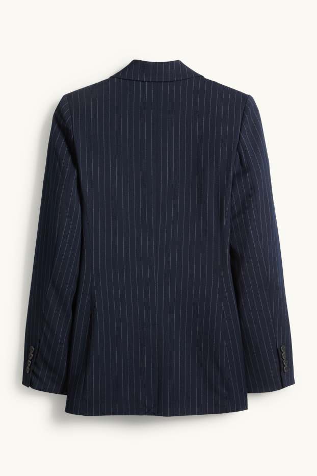 Mujer - Americana larga - regular fit - raya diplomática - azul oscuro