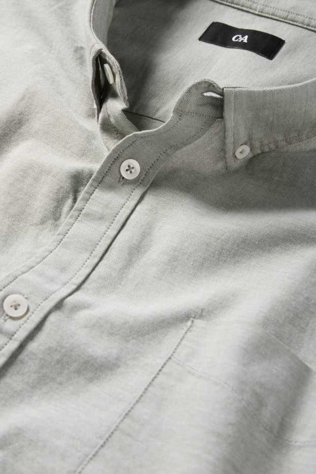 Hommes - Chemise - regular fit - col button-down - gris