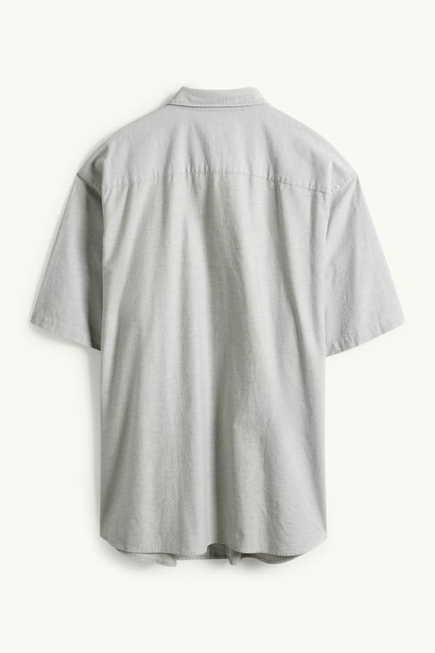 Hommes - Chemise - regular fit - col button-down - gris