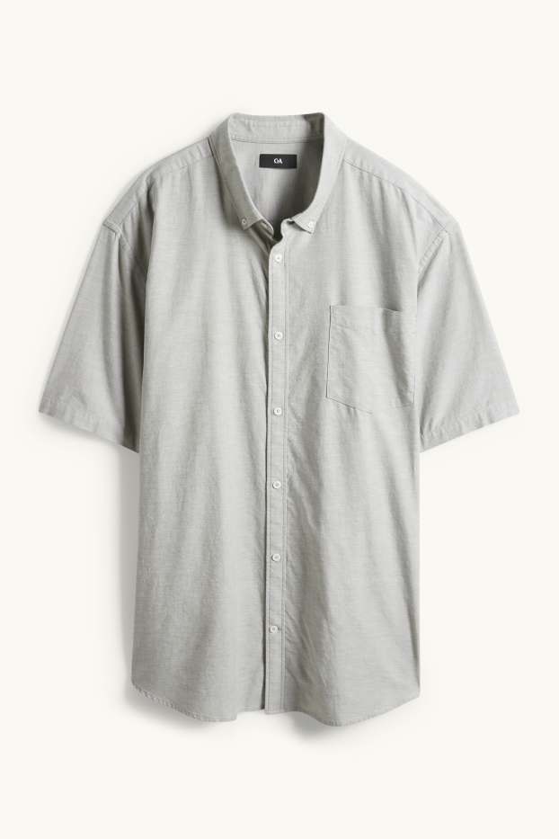 Hommes - Chemise - regular fit - col button-down - gris