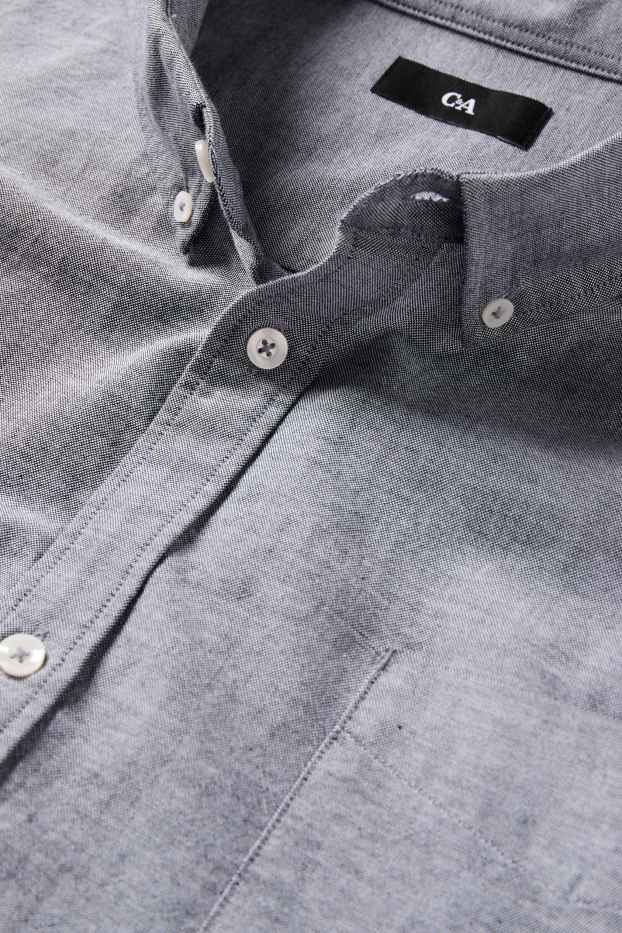 Hommes - Chemise - regular fit - col button-down - gris