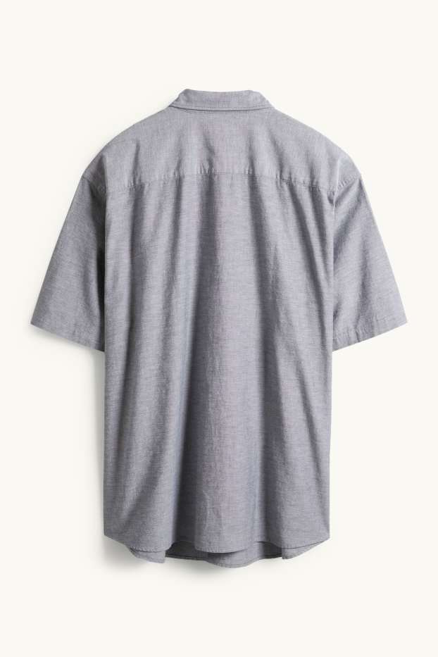 Hommes - Chemise - regular fit - col button-down - gris