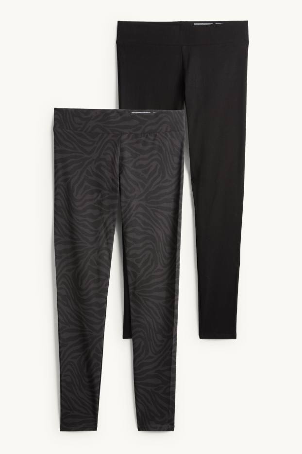 Damen - Multipack 2er - Leggings - schwarz