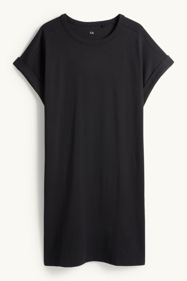 Damen - T-Shirt-Kleid - schwarz