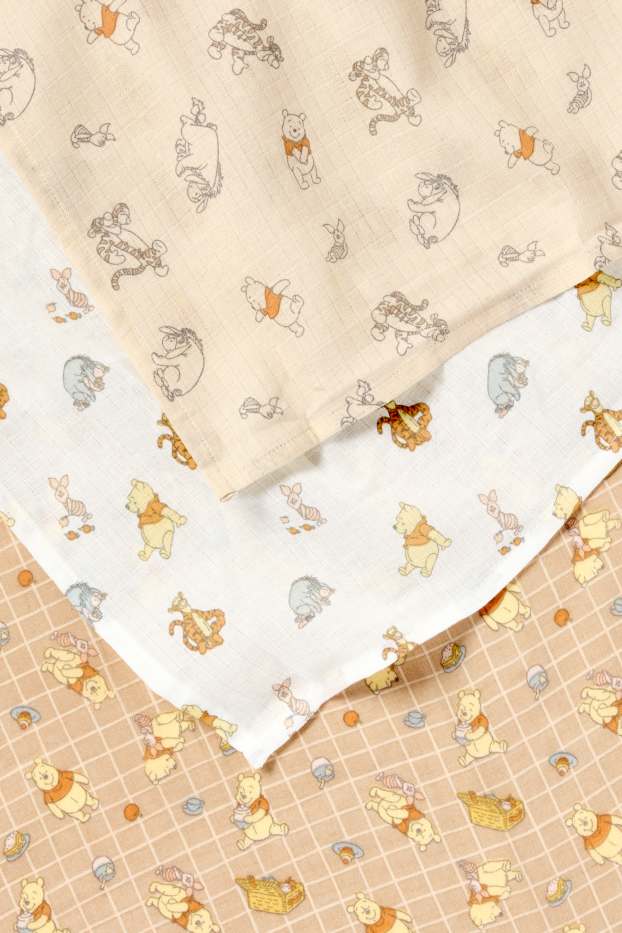 Unisex - Multipack of 3 - Winnie the Pooh - baby muslin square - white / beige