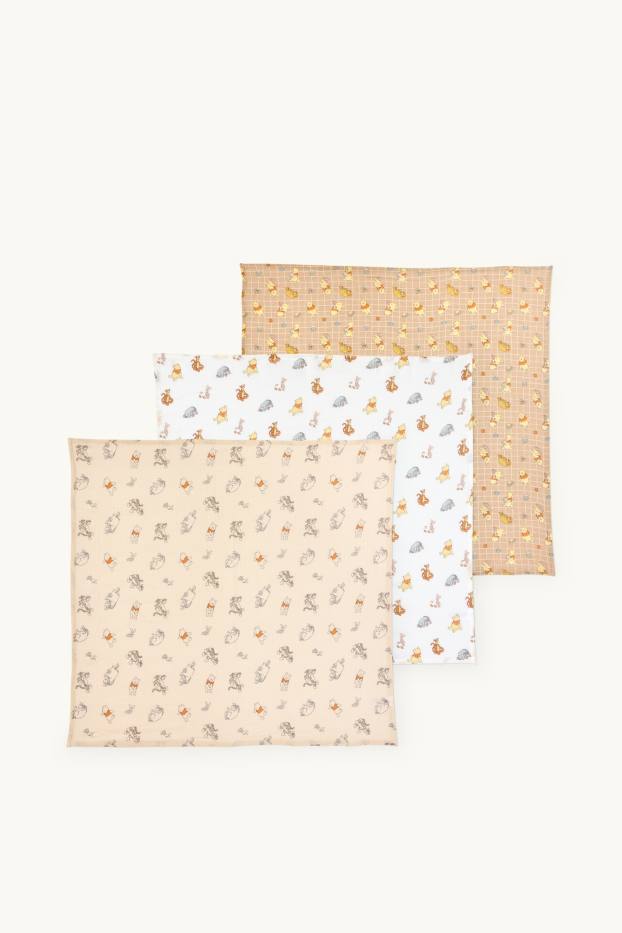 Unisex - Multipack of 3 - Winnie the Pooh - baby muslin square - white / beige