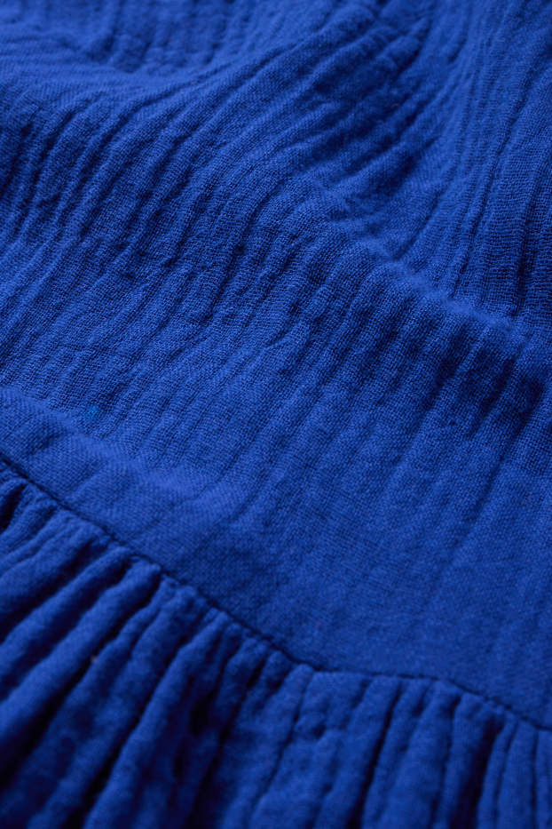 Donna - Vestito svasato con scollo a V - blu scuro