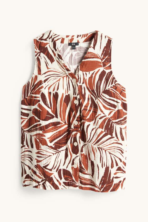 Dona - Armilla - estampada - beix/marró