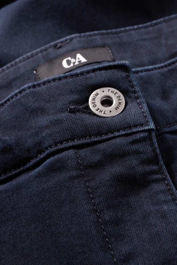 Dames - Slim jeans - mid waist - donkerblauw