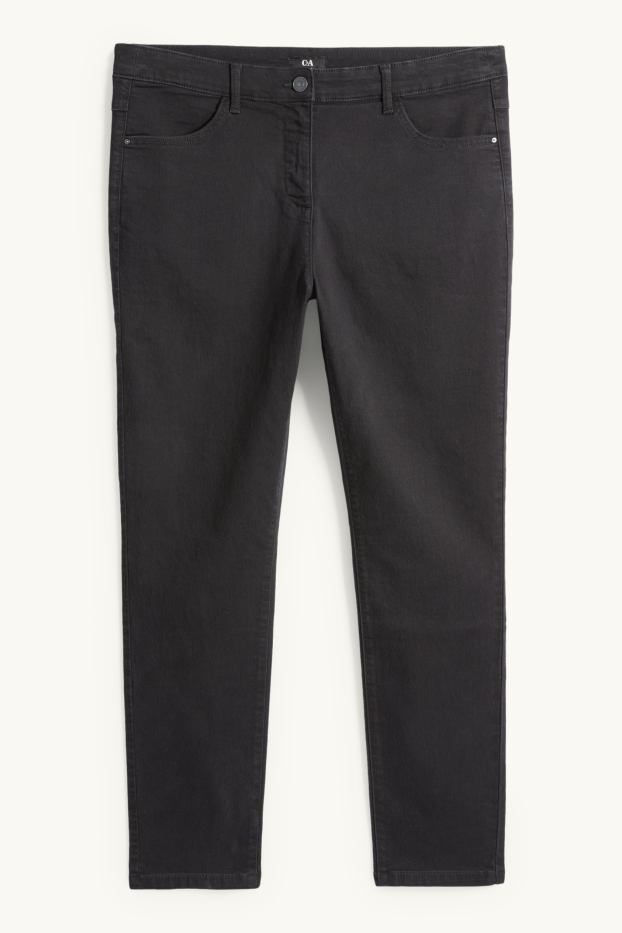 Women - Slim jeans - mid-rise waist - black