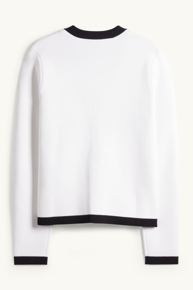 Dámské - Pletený kardigan - bílá