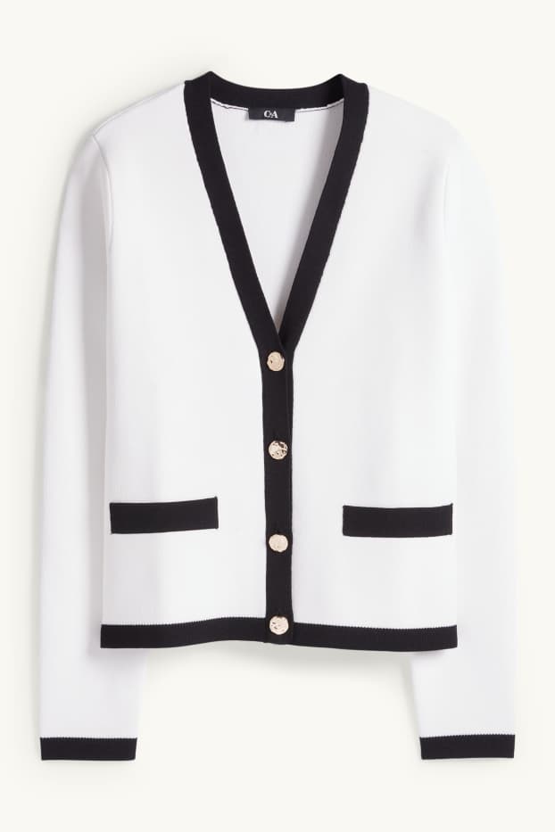 Dámské - Pletený kardigan - bílá