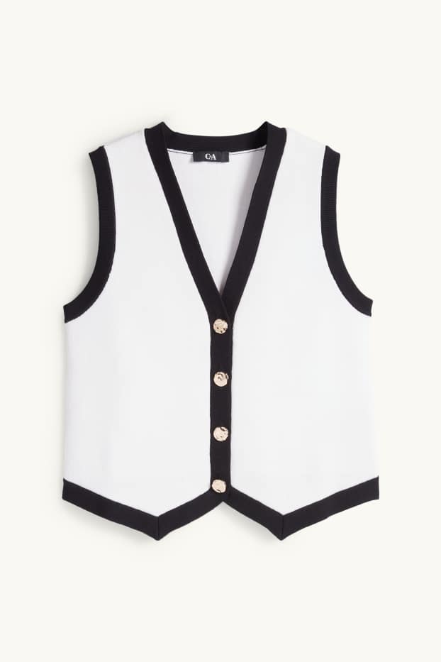 Femmes - Gilet sans manches en maille - blanc