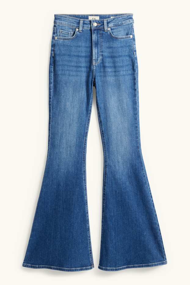 Kobiety - Flared jeans - wysoki stan - niebieski