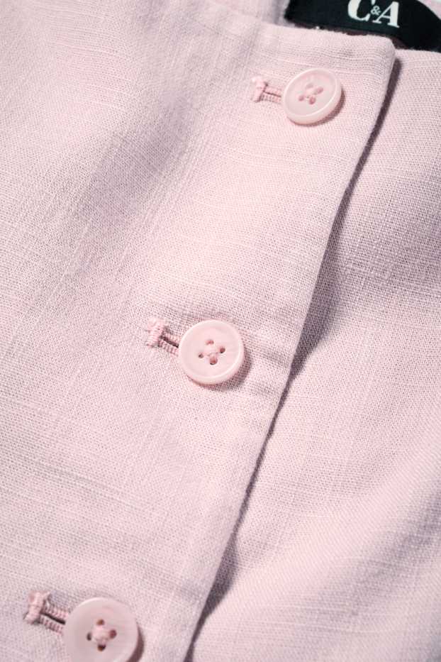 Femmes - Gilet sans manches en lin mélangé - cintré - rose