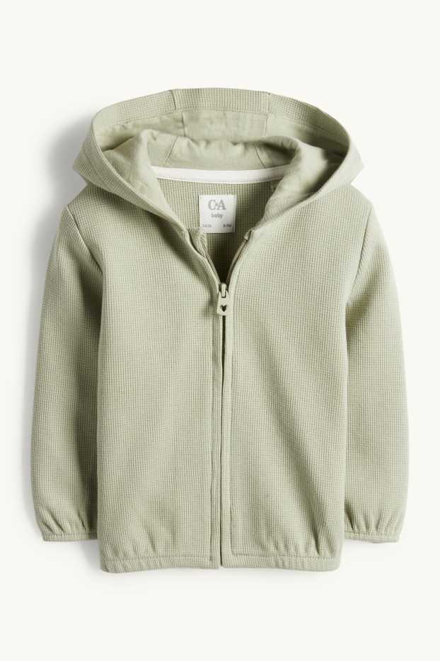 Nadó nena - Dessuadora oberta amb caputxa per a nadó - texturada - verd