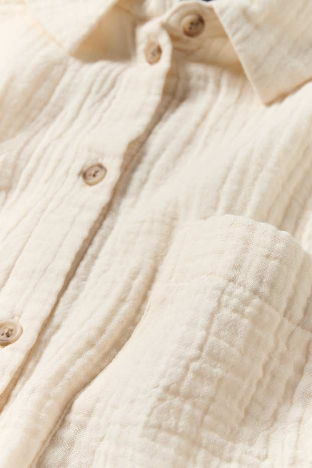 Femei - Bluză din muselină - crem