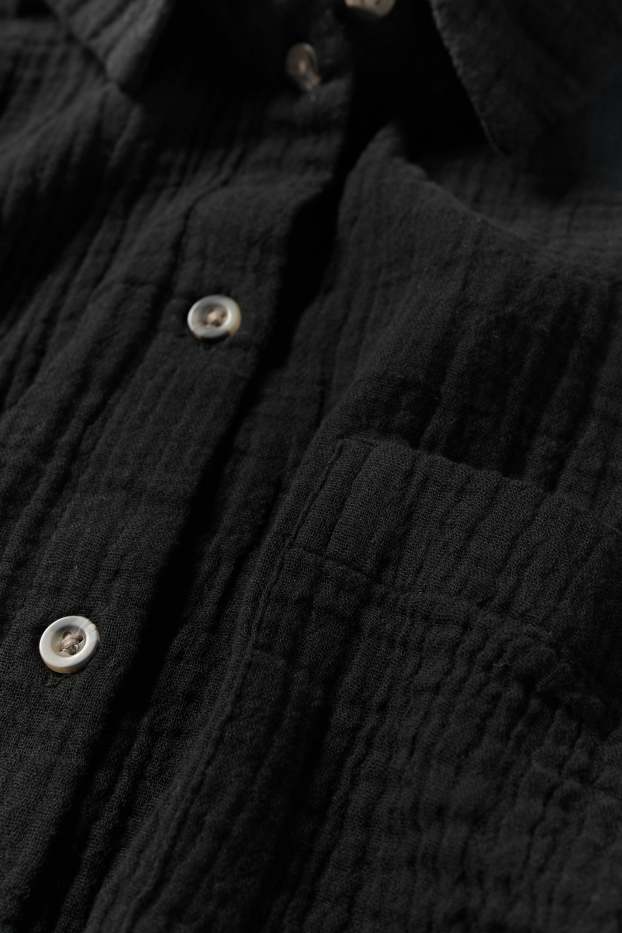 Mujer - Blusa de muselina - negro