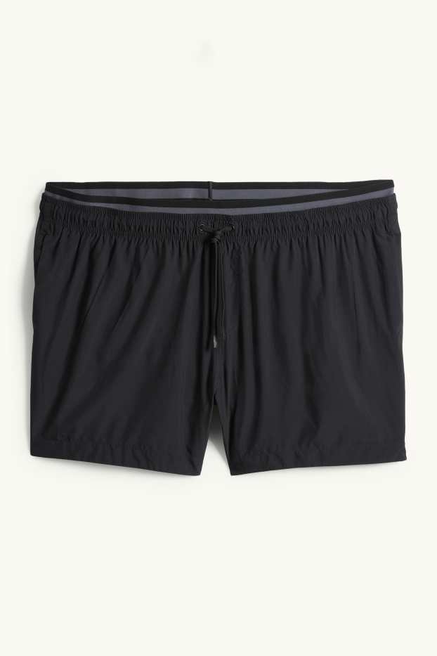 Bărbați - Șort de baie - aspect 2 în 1 - negru