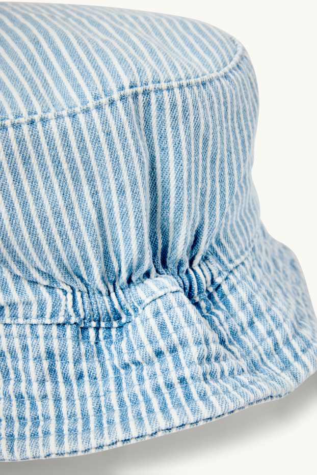 Bebeluși - băieți - Soare - pălărie din denim bebeluși - cu dungi - albastru deschis