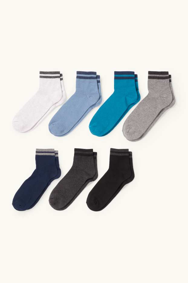 Home - Paquet de 7 - mitjons curts - blau/negre