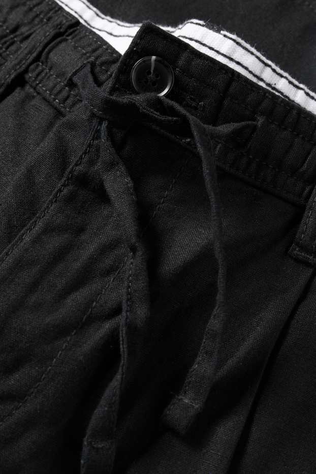 Men - Shorts - linen blend - black