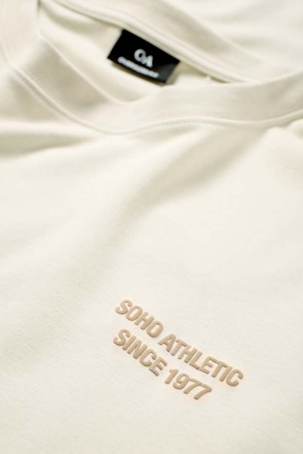 Heren - T-shirt - oversized - beige