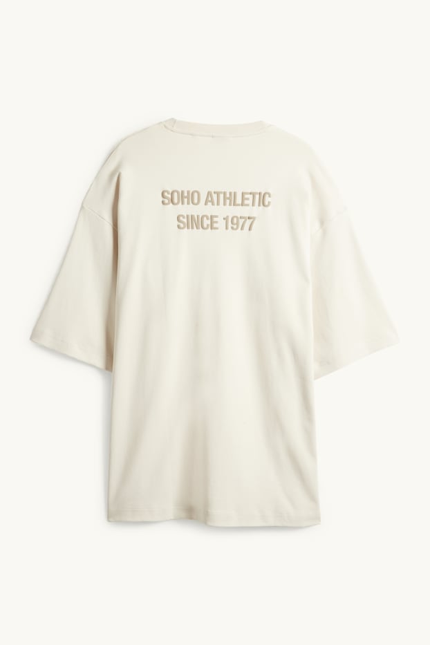 Heren - T-shirt - oversized - beige