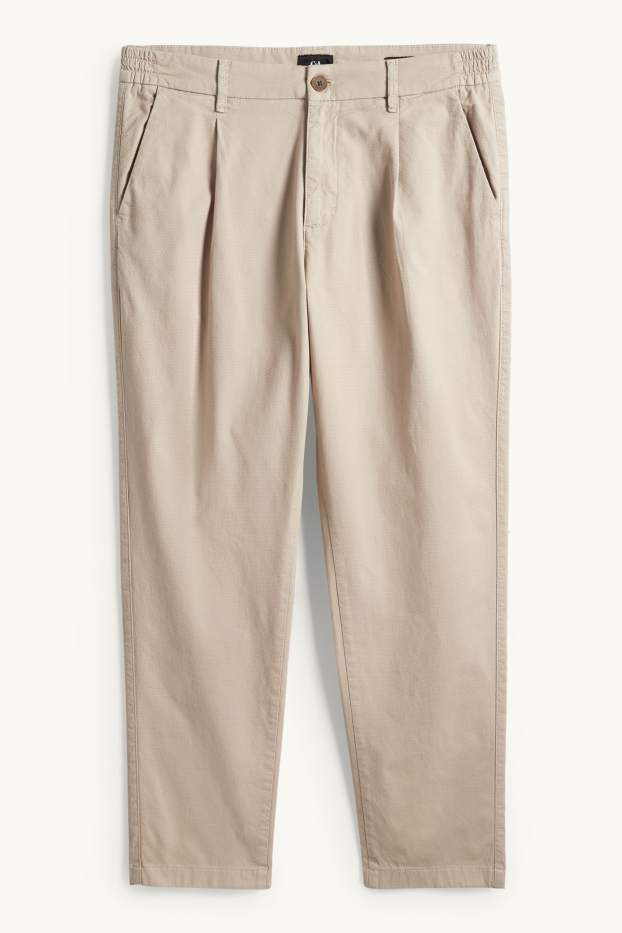 Herren - Chino - Tapered Fit - strukturiert - hellbeige